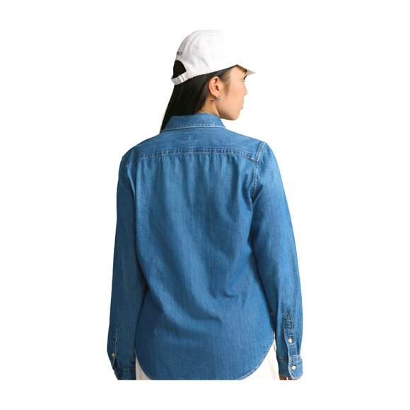 Polo Ralph Lauren Slim-Fit Denim Shirt Womens Size 12 Merced Wash - Picture 6 of 9